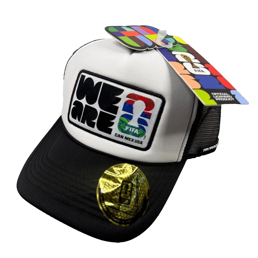 FIFA World Cup 2026 Hat Cap We Are 26 White Black Snapback Foam Trucker Host NWT